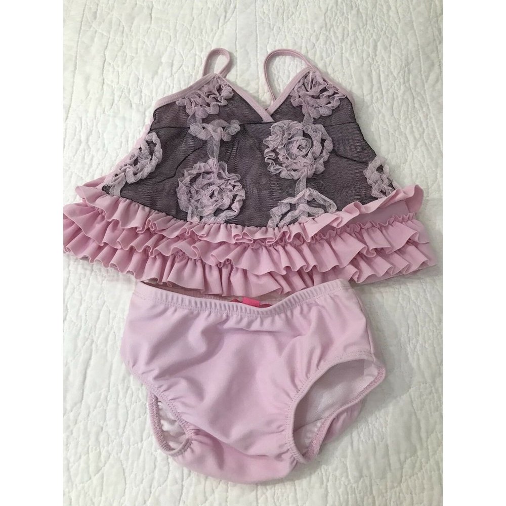 NWT Isobella & Chloe Pink Floral Swimming 2 Piece